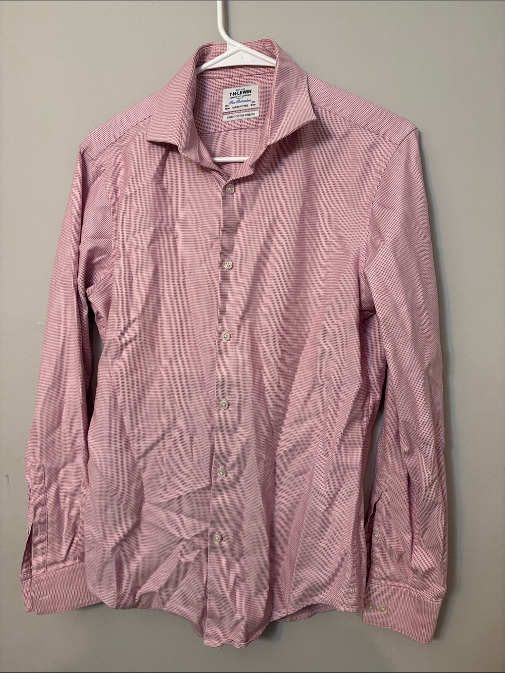 Men's Light Pink Dress Shirt - Spread Collar Button-Up